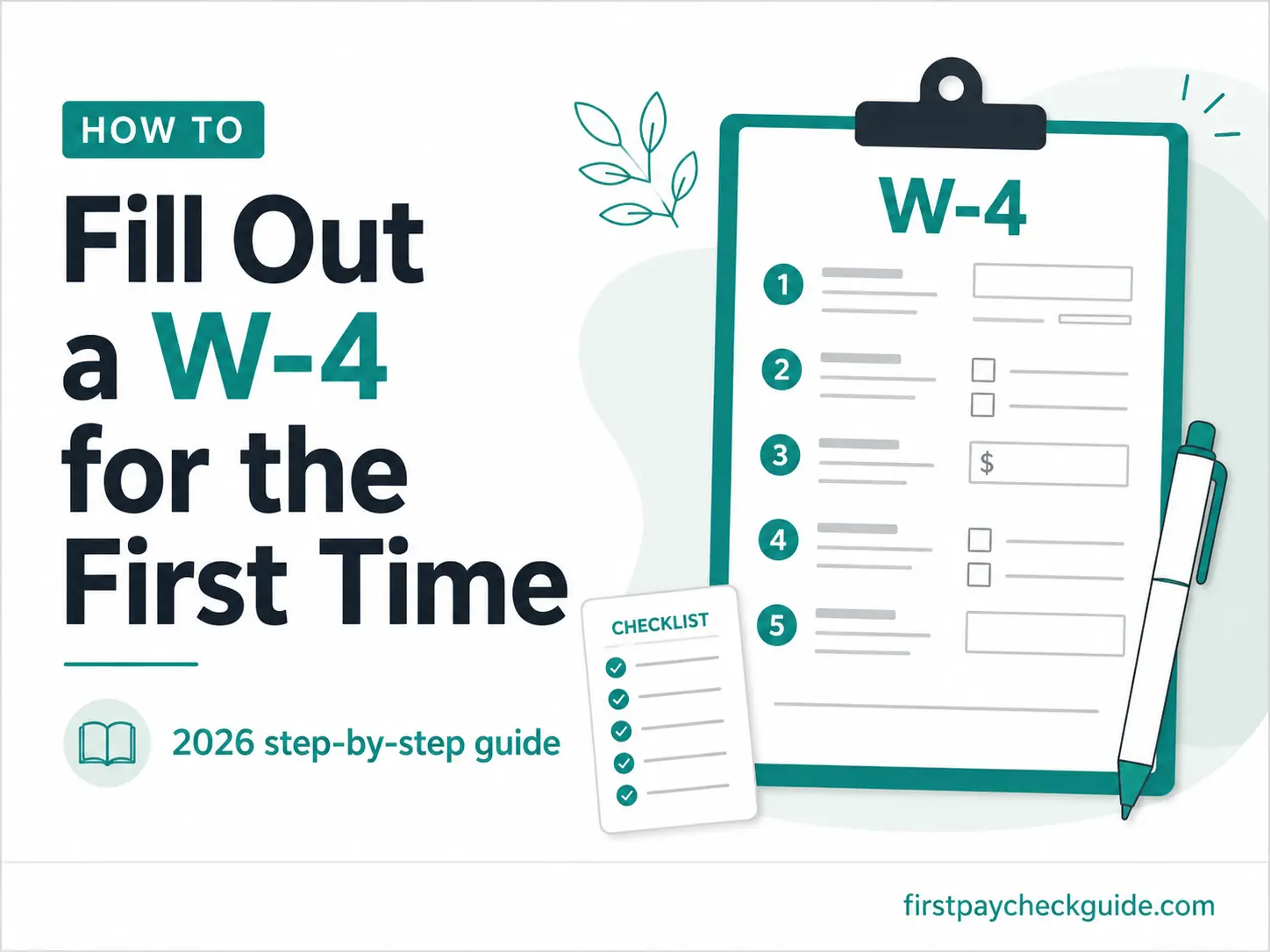 How to Fill Out a W-4 for the First Time (2026 Step-by-Step Guide)
