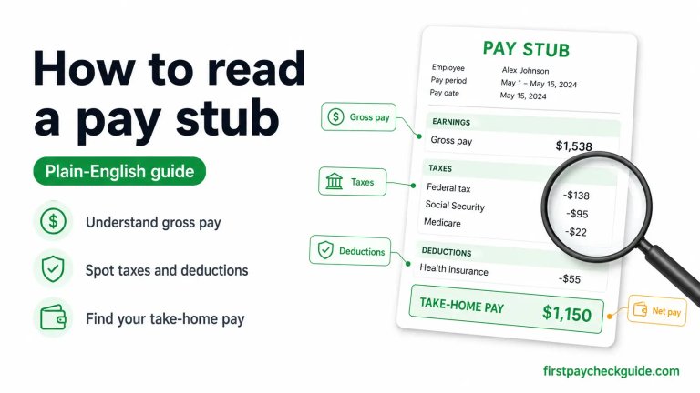 how to read a pay stub for first time workers guide