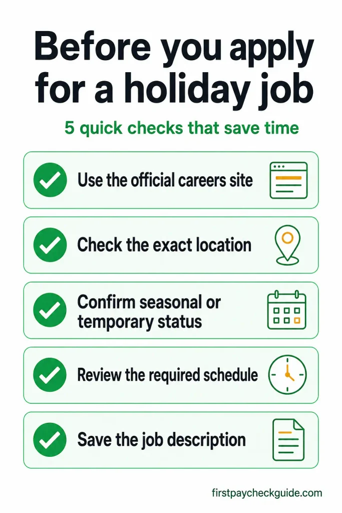 Five checks to make before applying for a holiday seasonal job